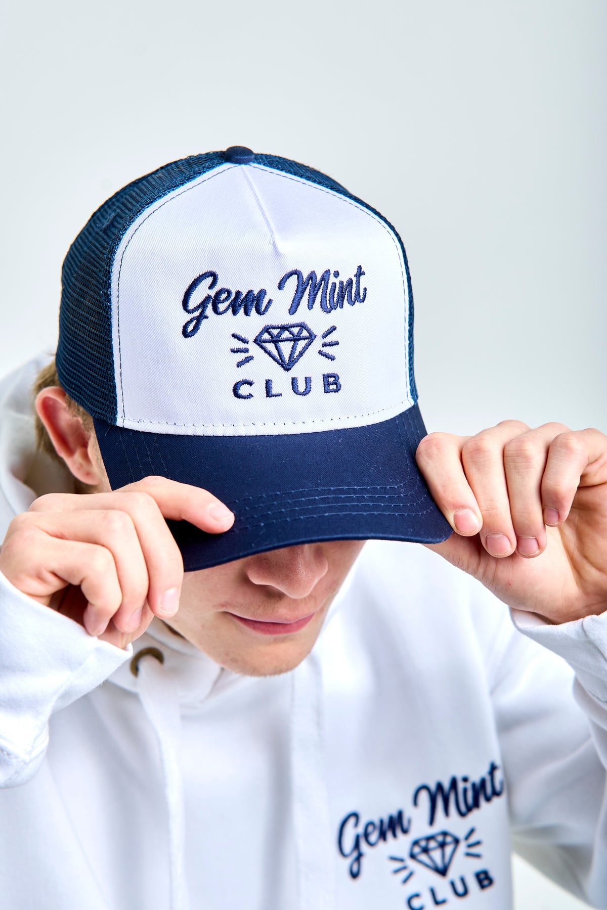Blue & White Mesh Cap